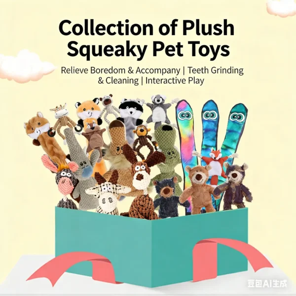 Indestructible Plush Dog Toys for Aggressive Chewers – Interactive Chew Toy for Teething, Dental Cleaning & Boredom Relief
