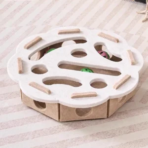 Interactive Cat Puzzle Toy with Balls & Bell – Peek Hole Plate for Indoor Cats, Boredom Relief & Enrichment Toy - Image 5