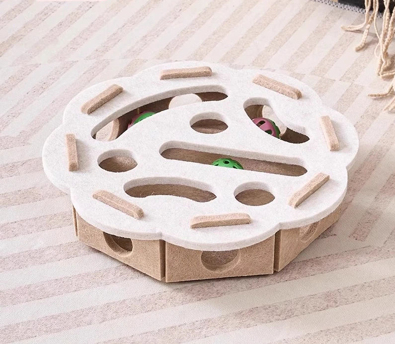 Interactive Cat Puzzle Toy with Balls & Bell – Peek Hole Plate for Indoor Cats, Boredom Relief & Enrichment Toy - Image 5