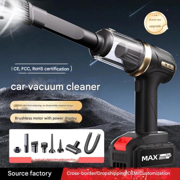 Portable Handheld Car Vacuum Cleaner – Rechargeable High-Suction Mini Cordless Blower & Vacuum for Home and Car