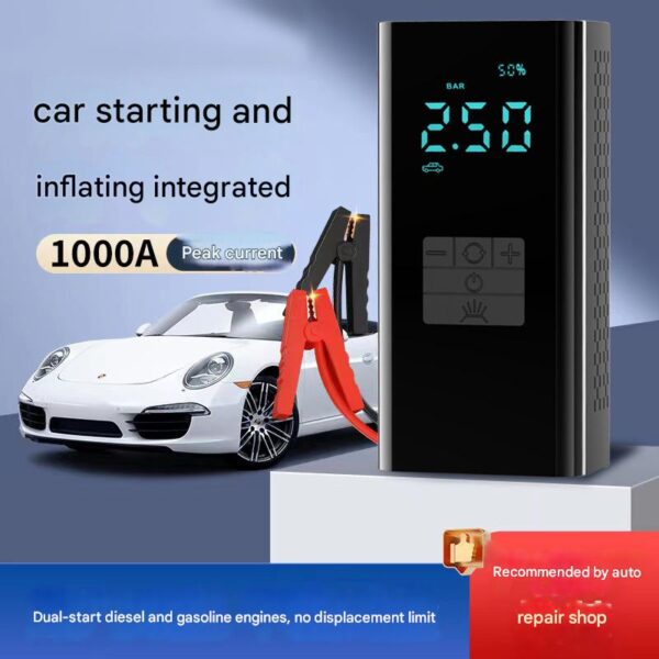 Portable Wireless Car Jump Starter & Air Compressor – Multi-Function Emergency Power Bank for Vehicles