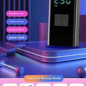 Portable Wireless Car Jump Starter & Air Compressor – Multi-Function Emergency Power Bank for Vehicles