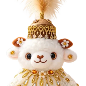 Handmade Xinjiang Lamb Doll – Traditional Chinese Silk Costume Sheep Gift - Image 2