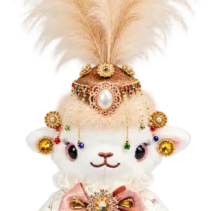 Handmade Xinjiang Lamb Doll – Traditional Chinese Silk Costume Sheep Gift - Image 24