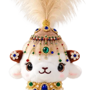 Handmade Xinjiang Lamb Doll – Traditional Chinese Silk Costume Sheep Gift - Image 23