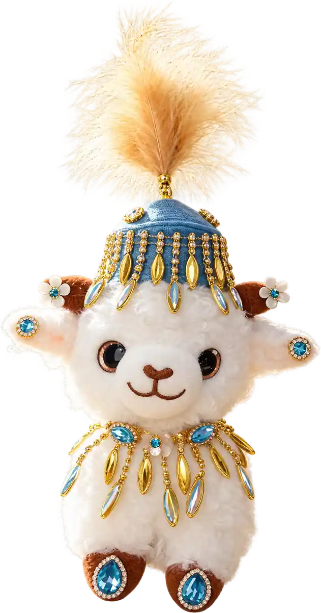 Handmade Xinjiang Lamb Doll – Traditional Chinese Silk Costume Sheep Gift - Image 22