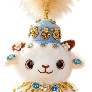 Handmade Xinjiang Lamb Doll – Traditional Chinese Silk Costume Sheep Gift - Image 20