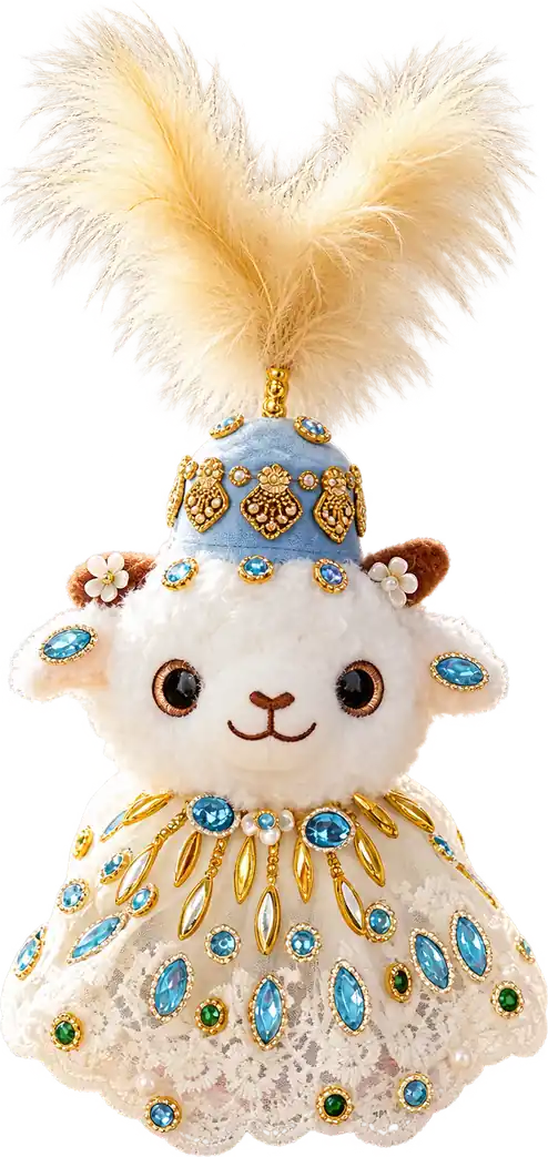Handmade Xinjiang Lamb Doll – Traditional Chinese Silk Costume Sheep Gift - Image 20