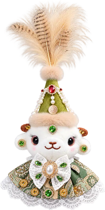 Handmade Xinjiang Lamb Doll – Traditional Chinese Silk Costume Sheep Gift