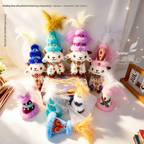 Xinjiang Lamb Plush Doll - Handmade Xinjiang Sheep Plush Toy
