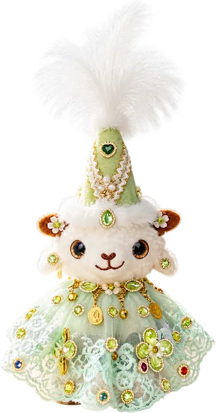 Handmade Xinjiang Lamb Doll – Traditional Chinese Silk Costume Sheep Gift