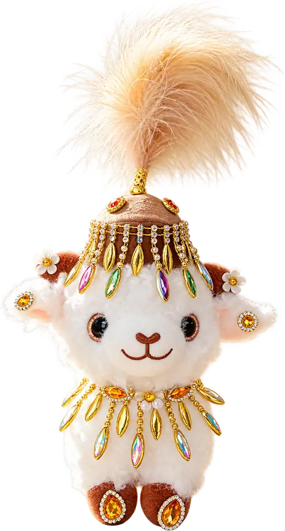Handmade Xinjiang Lamb Doll – Traditional Chinese Silk Costume Sheep Gift - Image 17