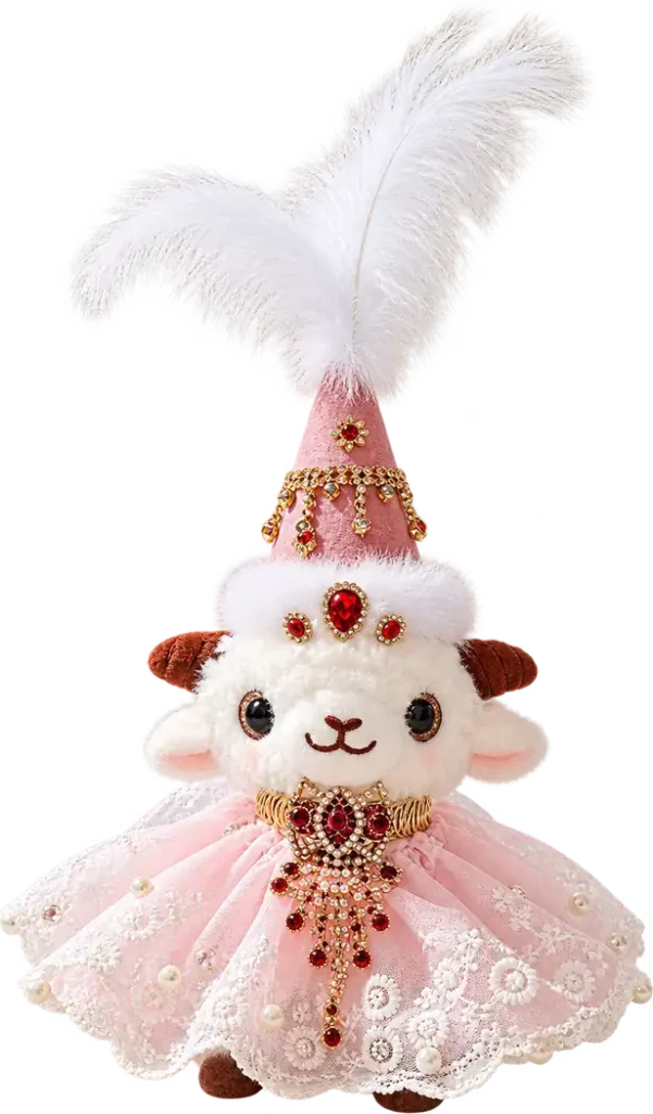 Handmade Xinjiang Lamb Doll – Traditional Chinese Silk Costume Sheep Gift