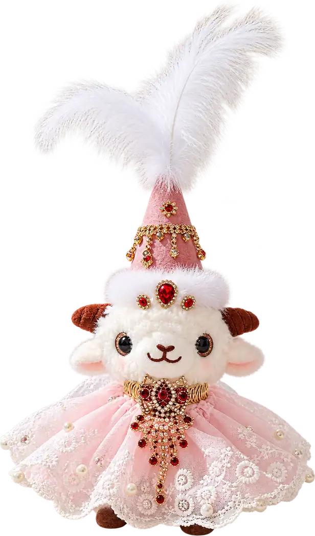 Handmade Xinjiang Lamb Doll – Traditional Chinese Silk Costume Sheep Gift - Image 15