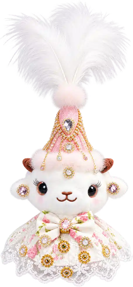 Handmade Xinjiang Lamb Doll – Traditional Chinese Silk Costume Sheep Gift