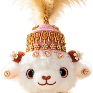 Handmade Xinjiang Lamb Doll – Traditional Chinese Silk Costume Sheep Gift - Image 13