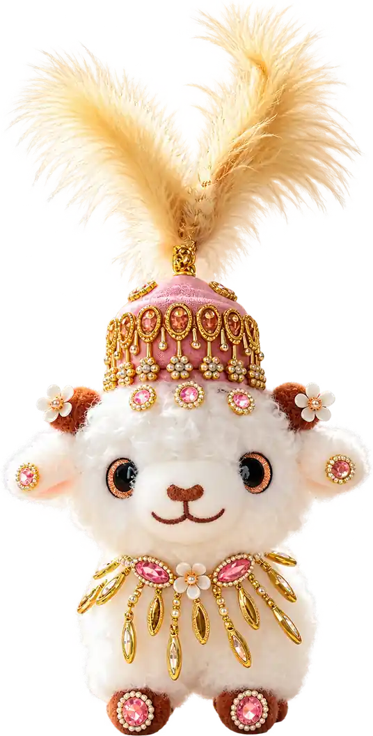 Handmade Xinjiang Lamb Doll – Traditional Chinese Silk Costume Sheep Gift - Image 13