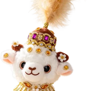 Handmade Xinjiang Lamb Doll – Traditional Chinese Silk Costume Sheep Gift - Image 12