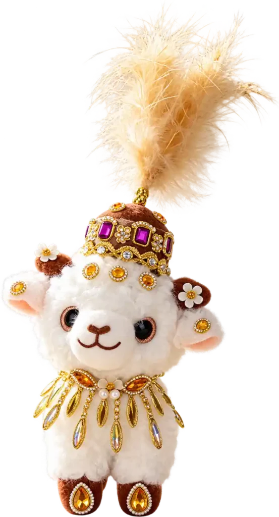 Handmade Xinjiang Lamb Doll – Traditional Chinese Silk Costume Sheep Gift