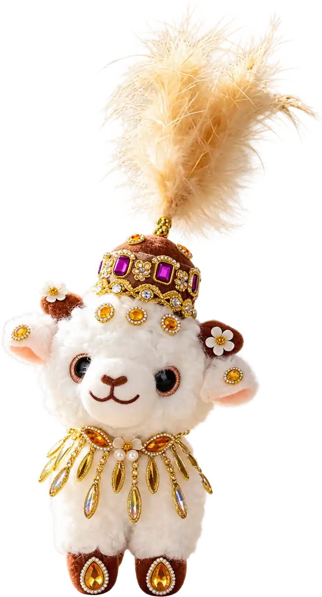 Handmade Xinjiang Lamb Doll – Traditional Chinese Silk Costume Sheep Gift - Image 12