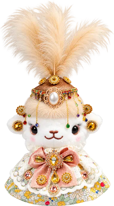 Handmade Xinjiang Lamb Doll – Traditional Chinese Silk Costume Sheep Gift