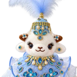 Handmade Xinjiang Lamb Doll – Traditional Chinese Silk Costume Sheep Gift - Image 10