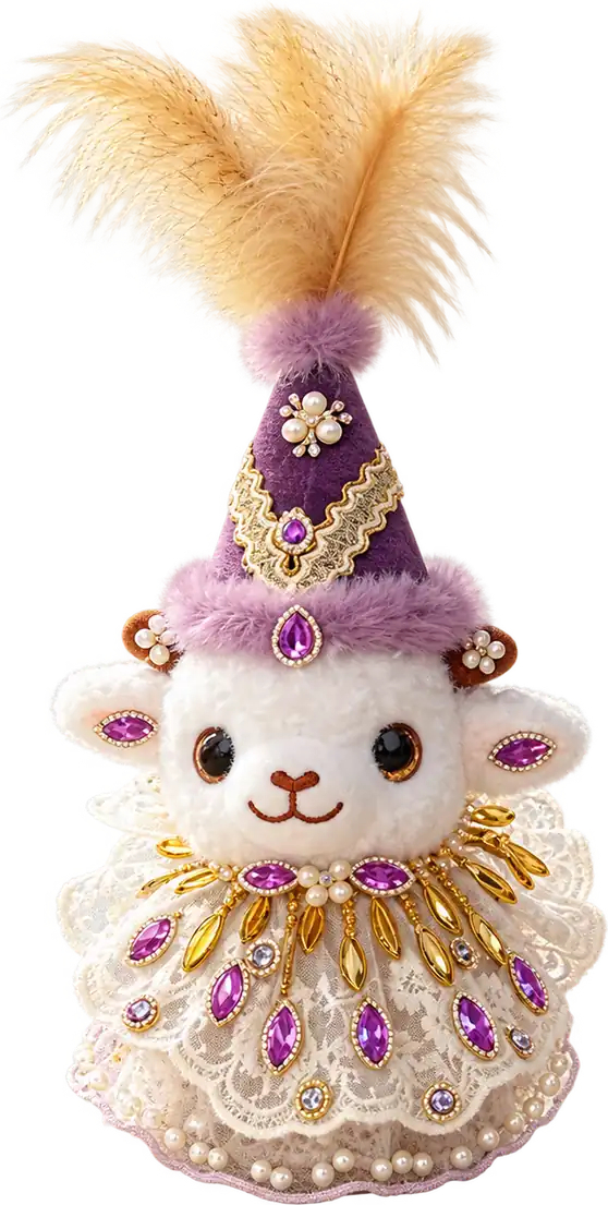 Handmade Xinjiang Lamb Doll – Traditional Chinese Silk Costume Sheep Gift - Image 9