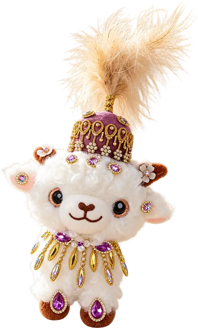 Handmade Xinjiang Lamb Doll – Traditional Chinese Silk Costume Sheep Gift - Image 8