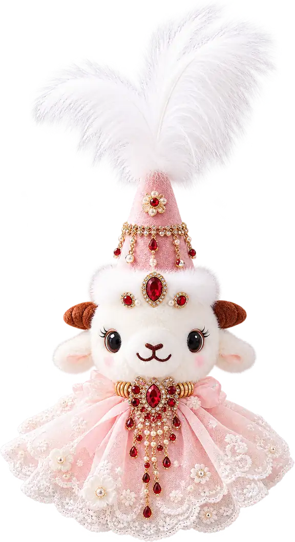 Handmade Xinjiang Lamb Doll – Traditional Chinese Silk Costume Sheep Gift - Image 4
