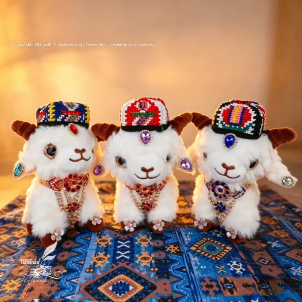 Xinjiang Lamb Plush Doll - Handmade Xinjiang Sheep Plush Toy