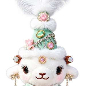 Handmade Xinjiang Lamb Doll – Traditional Chinese Silk Costume Sheep Gift - Image 1