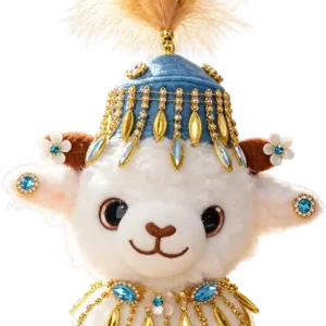 Handmade Xinjiang Lamb Doll – Traditional Chinese Silk Costume Sheep Gift - Image 3