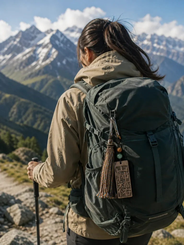 Adventure Blessing Charm – Mountain Hiking Backpack Ornament